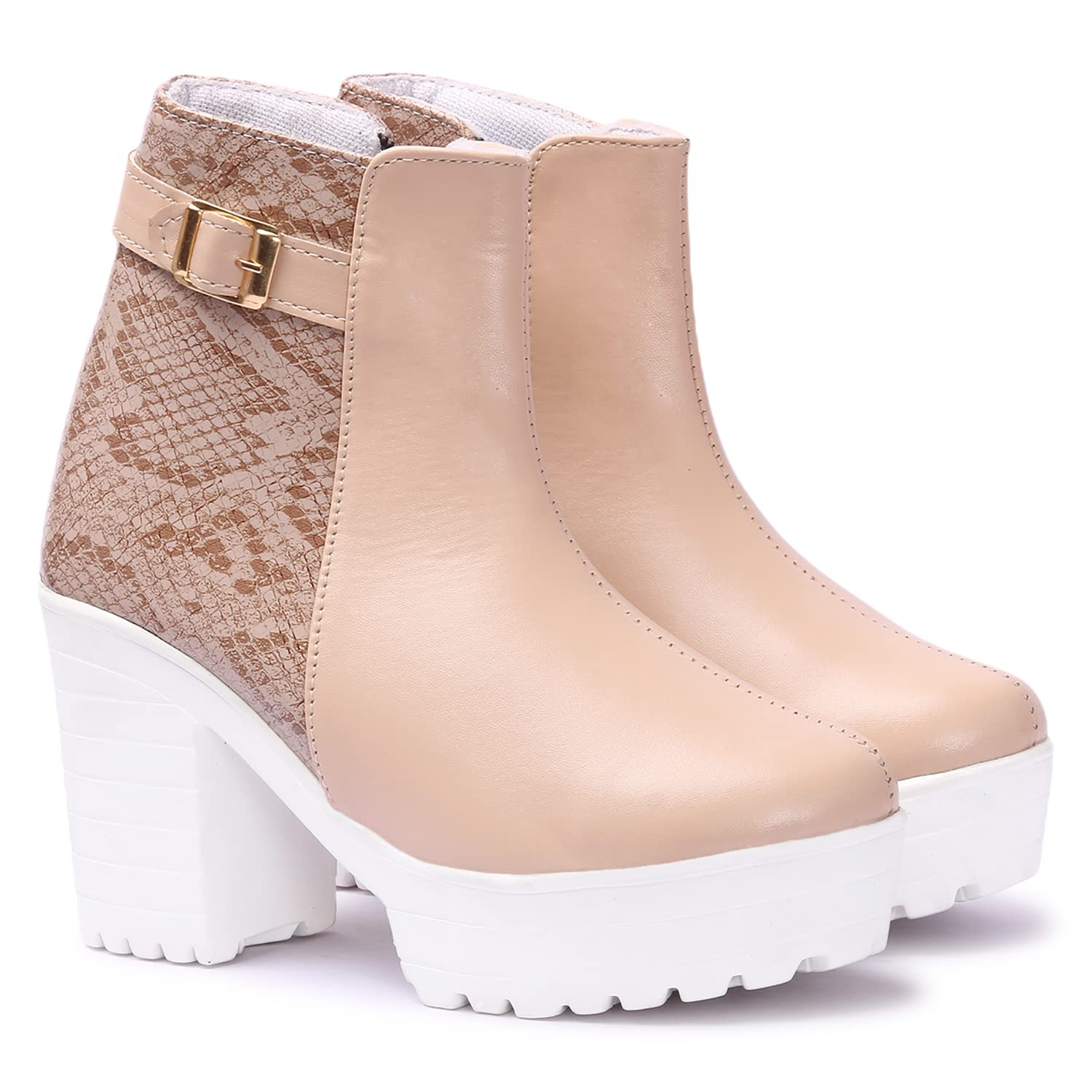 FURIOZZ Womens Animal Print Paneled Boots. Naina-Cream-41 (B09V84GGYW) Amazon Price History, Amazon Price Tracker