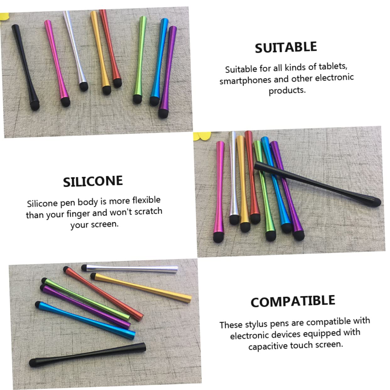 Artibetter Pz piccolo stilo in pennino capacitivo pennini touch screen stilo per telefoni cellulari mini computer portatile supporto per computer portatile stilo unico