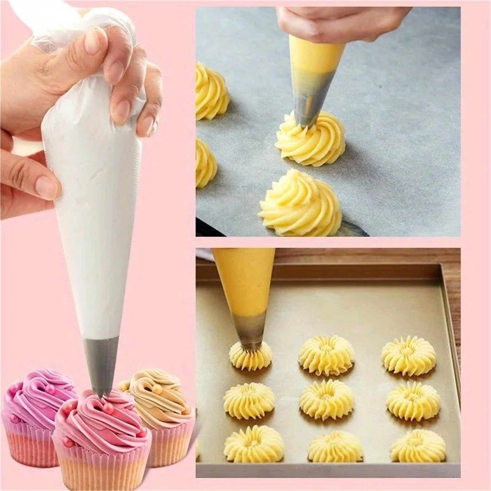 Spritzbeutel, Spritzbeutel, 300 Stück, verdickte Kuchendekoration, Zuckerguss, Cake Pop, transparent
