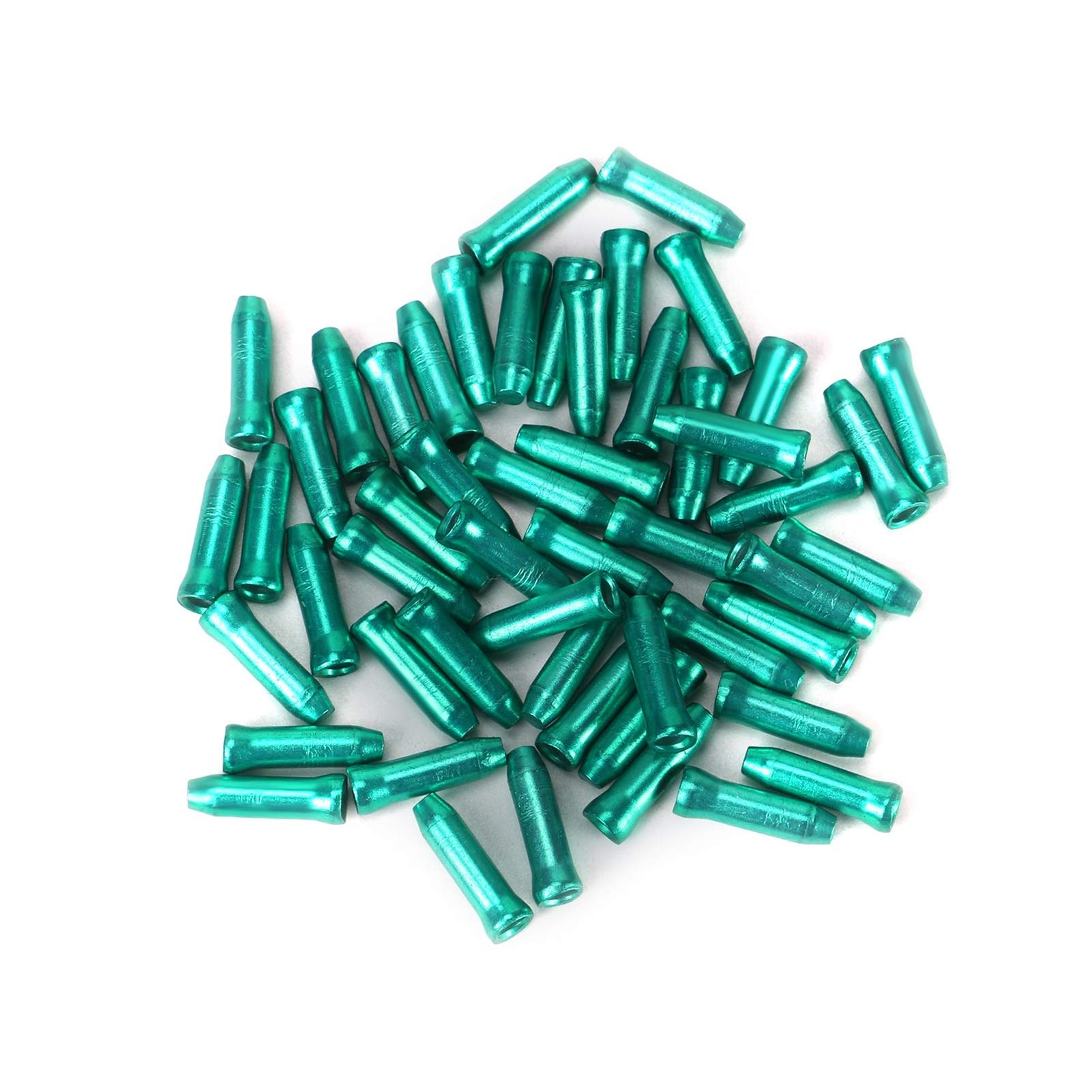 KEXYOAN Bike Cable End Caps 50 Pcs/lot Bicycle Brake Shifter Aluminum Inner Tips Crimps Cycle Cycling Parts Derailleur Shift Cables(Green)