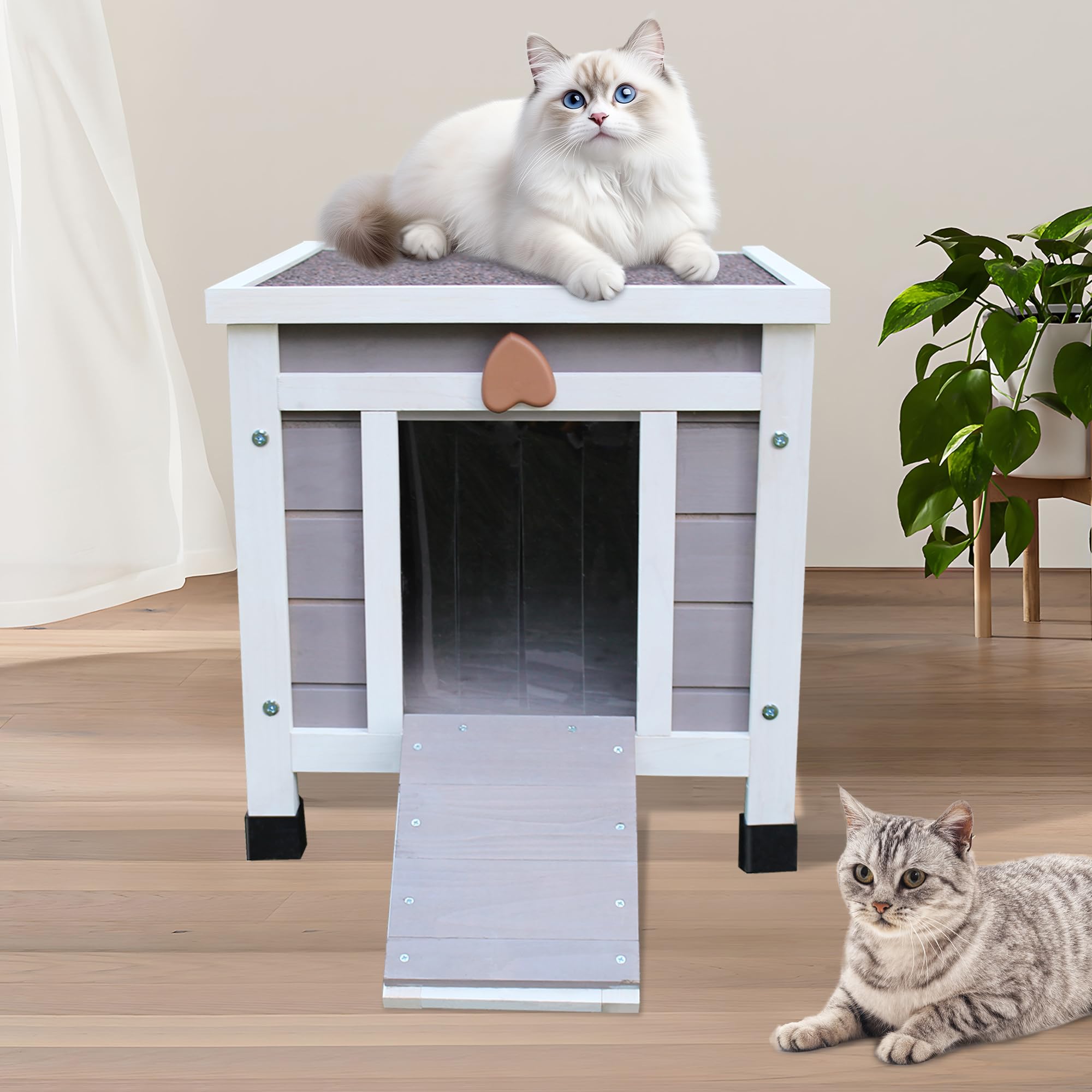 Feral Kitty Niche pour Chat Extérieur avec Doublure Isolée pour l'hiver Imperméable Clapier pour Lapin Chat