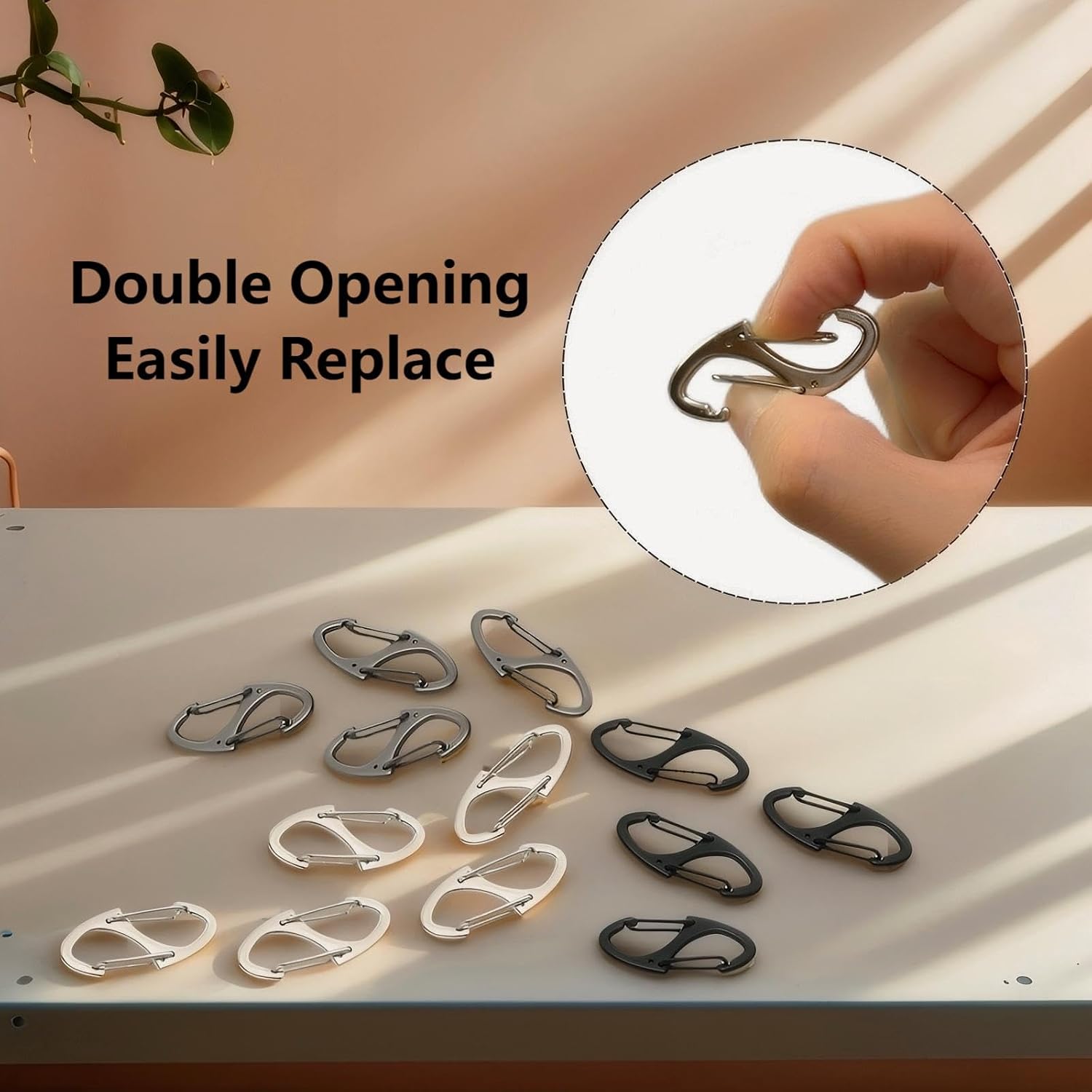 12Pcs Zipper Clips Anti Theft Deterrent, Zippers Pull Replacement, 3 Color Dual Opening Zipper Locks for Backpacks Luggage Suitcases Camping Traveling