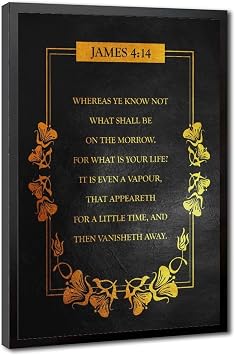 YFET James 4 14Wall Art - Beautiful Scripture Decor Wall Decoration Poster Family Bar Restaurant Garage Cafe Art Sign Gift Black Frame 12x18in