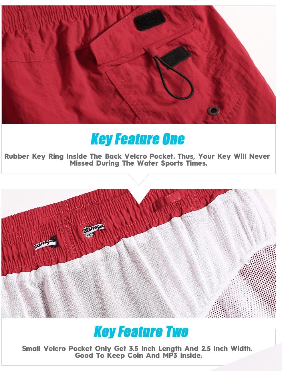 maamgic Mens Swim Trunks 5" with Mesh Lining Quick Dry Bathing Suits for Men Swim Shorts Swimwear - Image 3