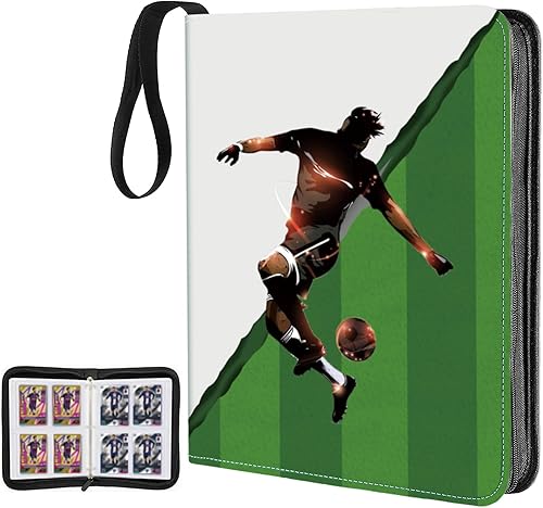 Carpeta de 400 bolsillos para tarjetas de fútbol, carpeta de tarjetas de fútbol, soporte para tarjetas de intercambio, estuche de almacenamiento con