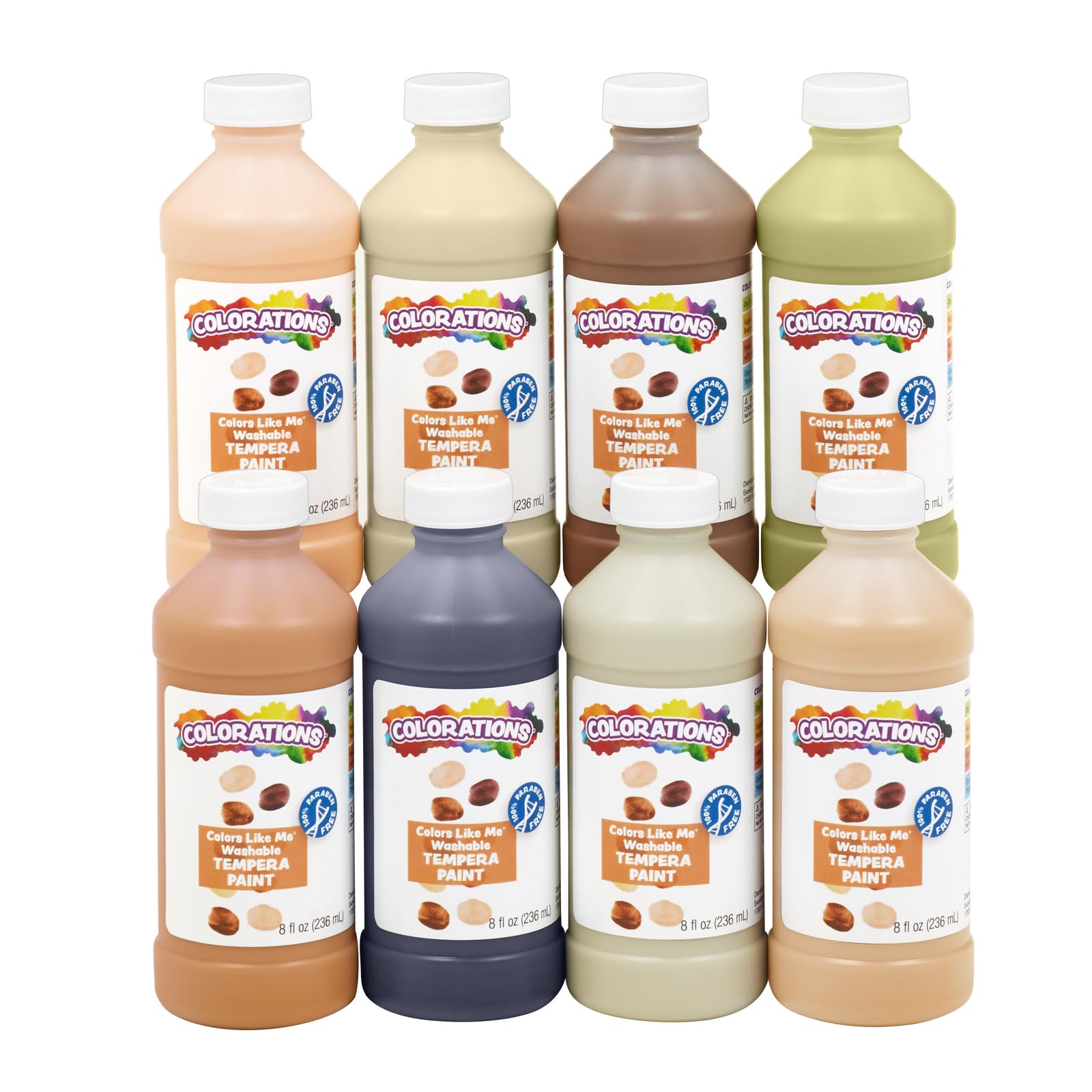 Colorations Colors Like Me Lot de 8 peintures lavables Tempera 237 ml