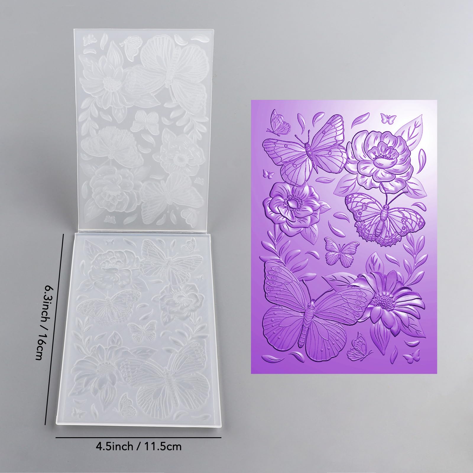 Carpeta Grabado 3d Briartw Carpeta De Grabado En Relieve 3D Briartw -  Plantilla Para Tarjetas Y Scrapbooking 16x11.5 Cm Plantilla Relieve  Plástico Transparente, image size:1600x1600
