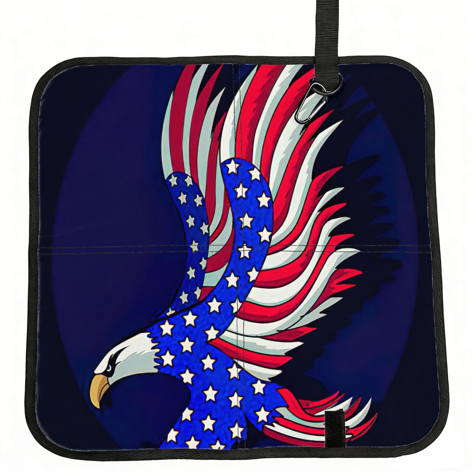 bghdfa Patriotic Eagle Print Outdoor Sitting Mat Waterproof Oxford Cloth Seat Cushion Folding Foam Camping Seat For Picnic
