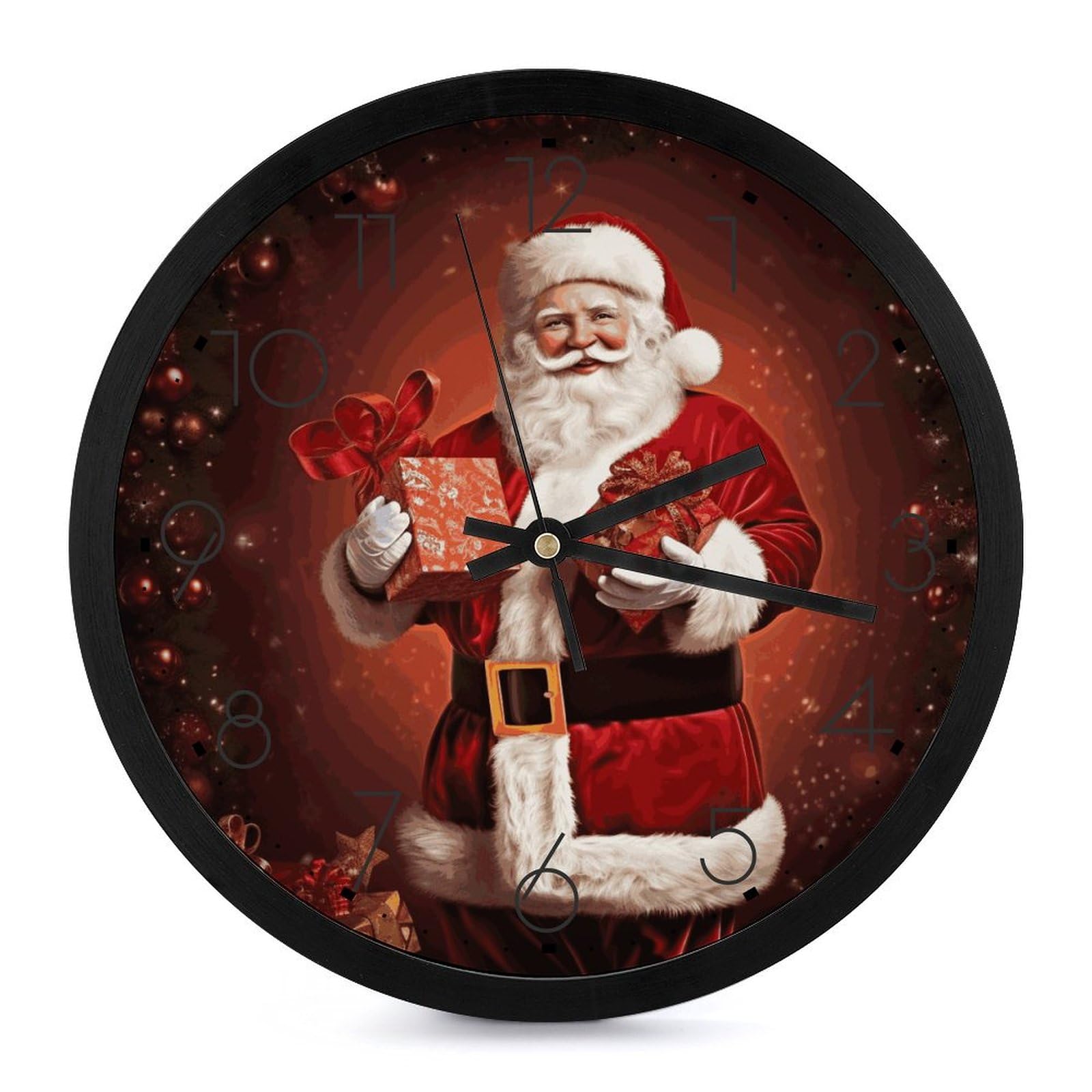 Horloge murale Père Noël silencieuse sans tic-tac pour un sommeil paisible