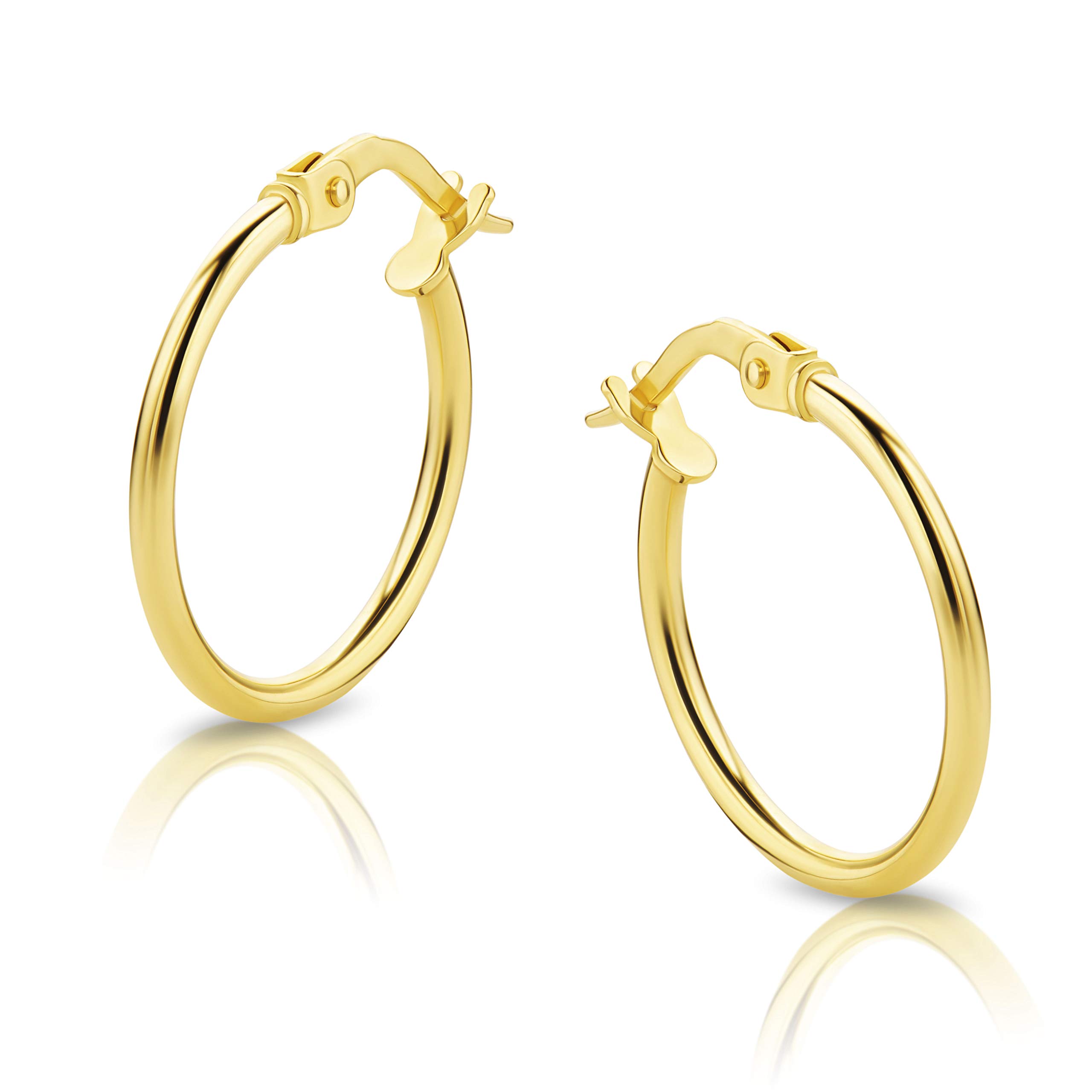 Orovi Women's Hoop Earrings in 18 Carat Yellow Gold 750 Circles in Gold, Gold : Amazon.it: Fashion