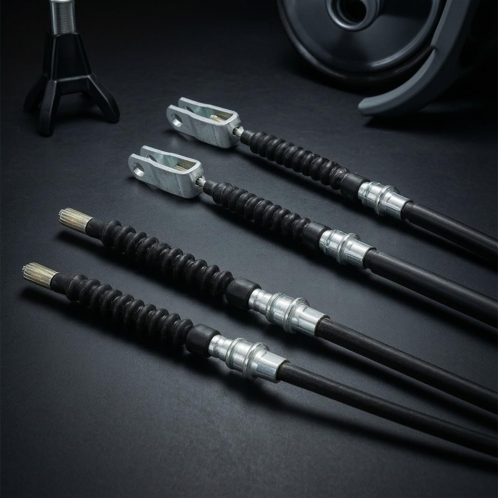 Kit Cables Freno Confiable | Funda Exterior Negra, Resistente a la Corión, Repuesto, para Taller Mecánico, Mecánicos