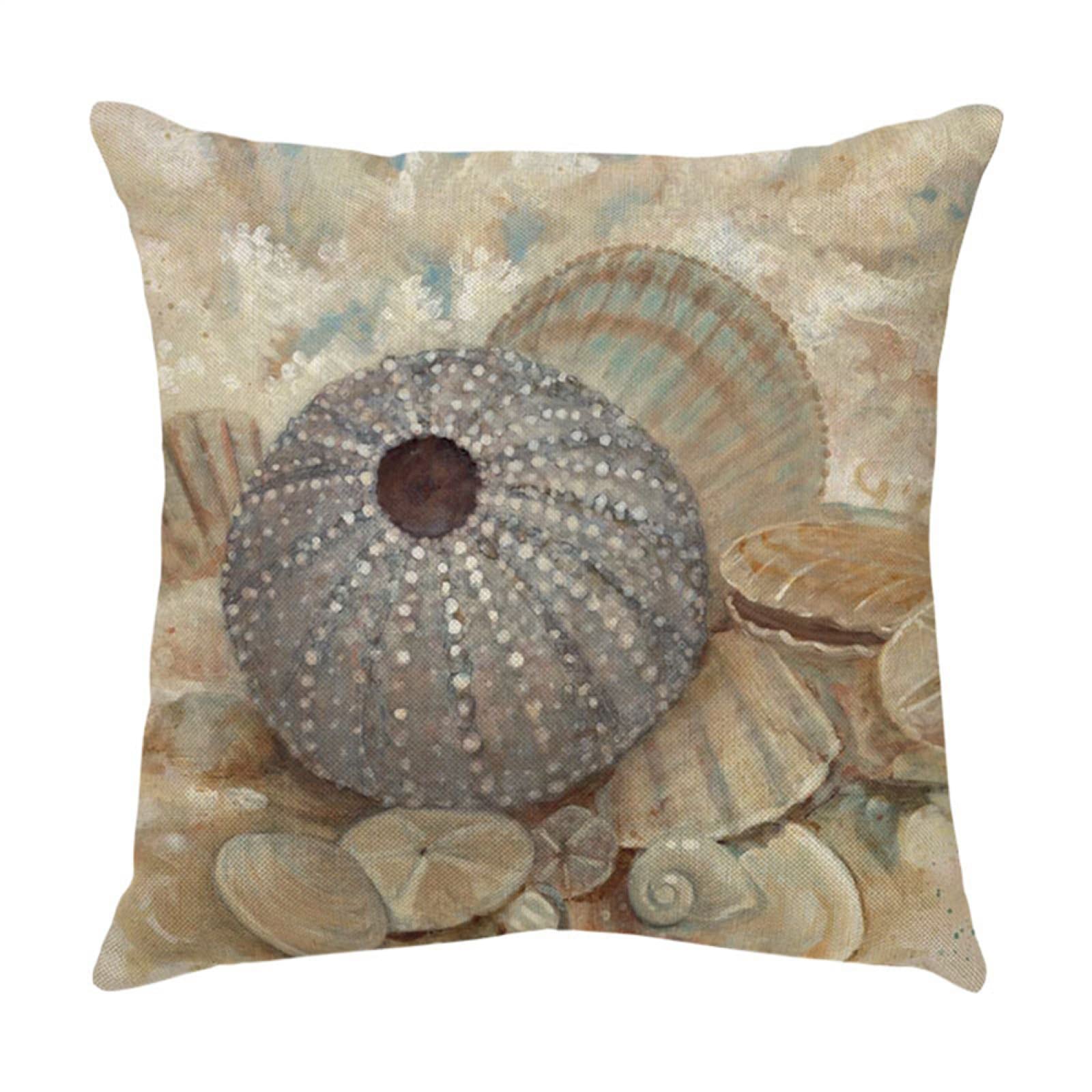 4 Piezas Funda de Almohada Combinación De Caparazón Marino Fundas de Cojín Terciopelo Sencillo y Decorativo para Sofá Camas Dormitorio Coche Lino Cojines Throw Pillow Covers 60x60cm/24x24 Inch