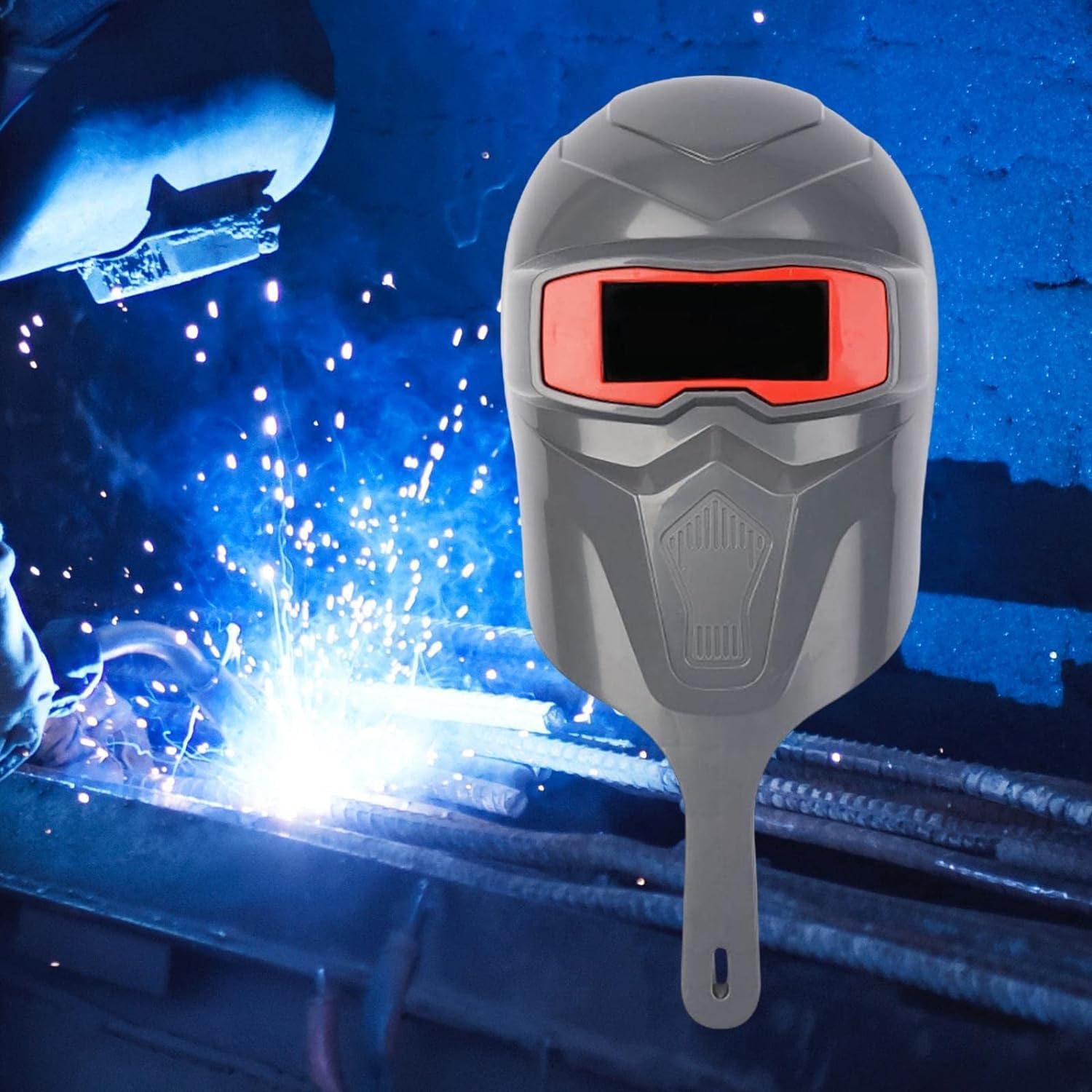 Generic Hand Held Welding Shield Safety Face Shields for TIG MIG ARC Polishing (Gray)