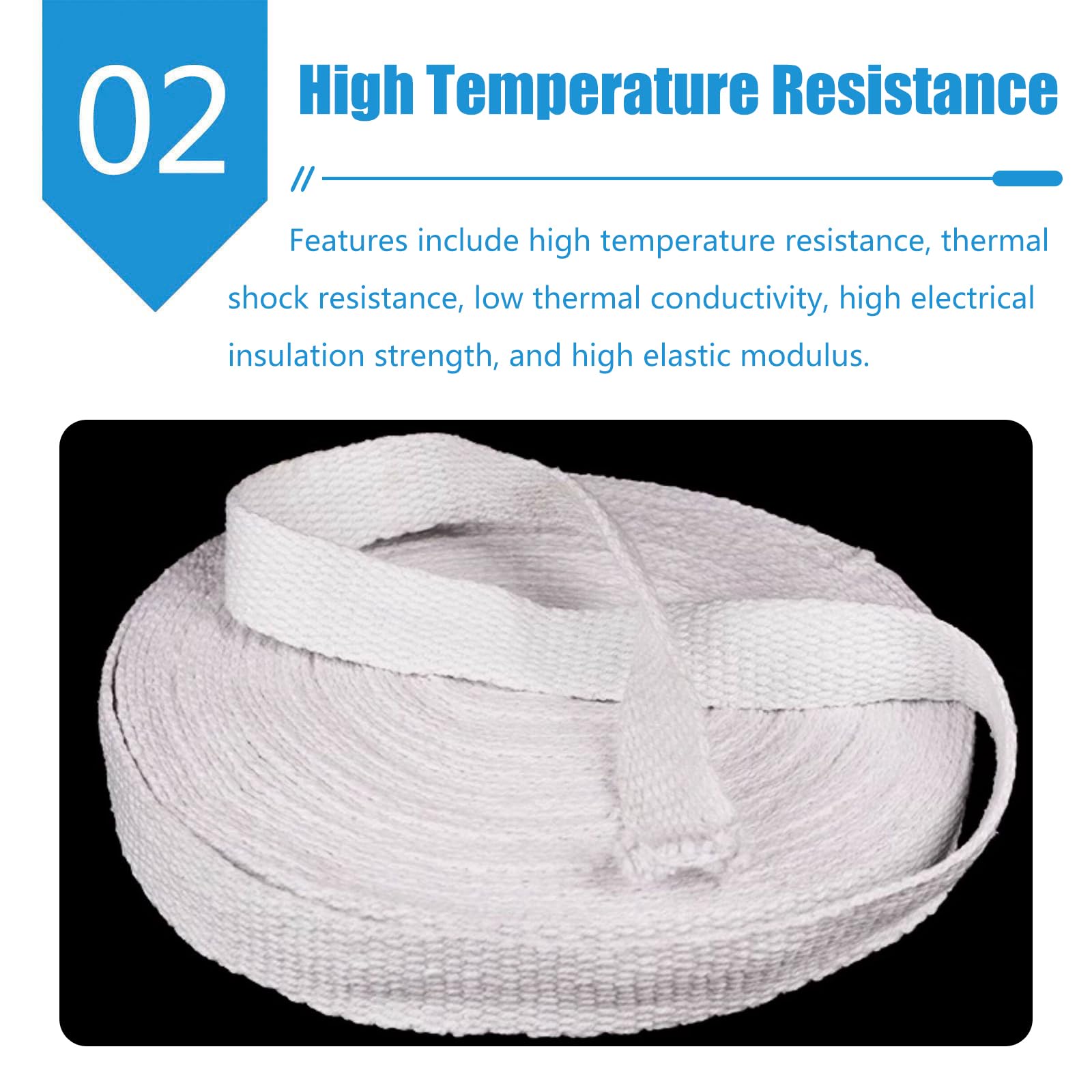 Nastro isolante in fibra ceramica | 5 cm x 20 m/30 m x 3 mm/5 mm for apparecchiature termiche: materiale isolante ignifugo(Length:30m,Thick:3mm)