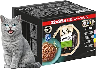 Sheba Kolekcja Sauce Collection wybór wilgotnej karmy dla kotów, 32 pojemniki 85 g
