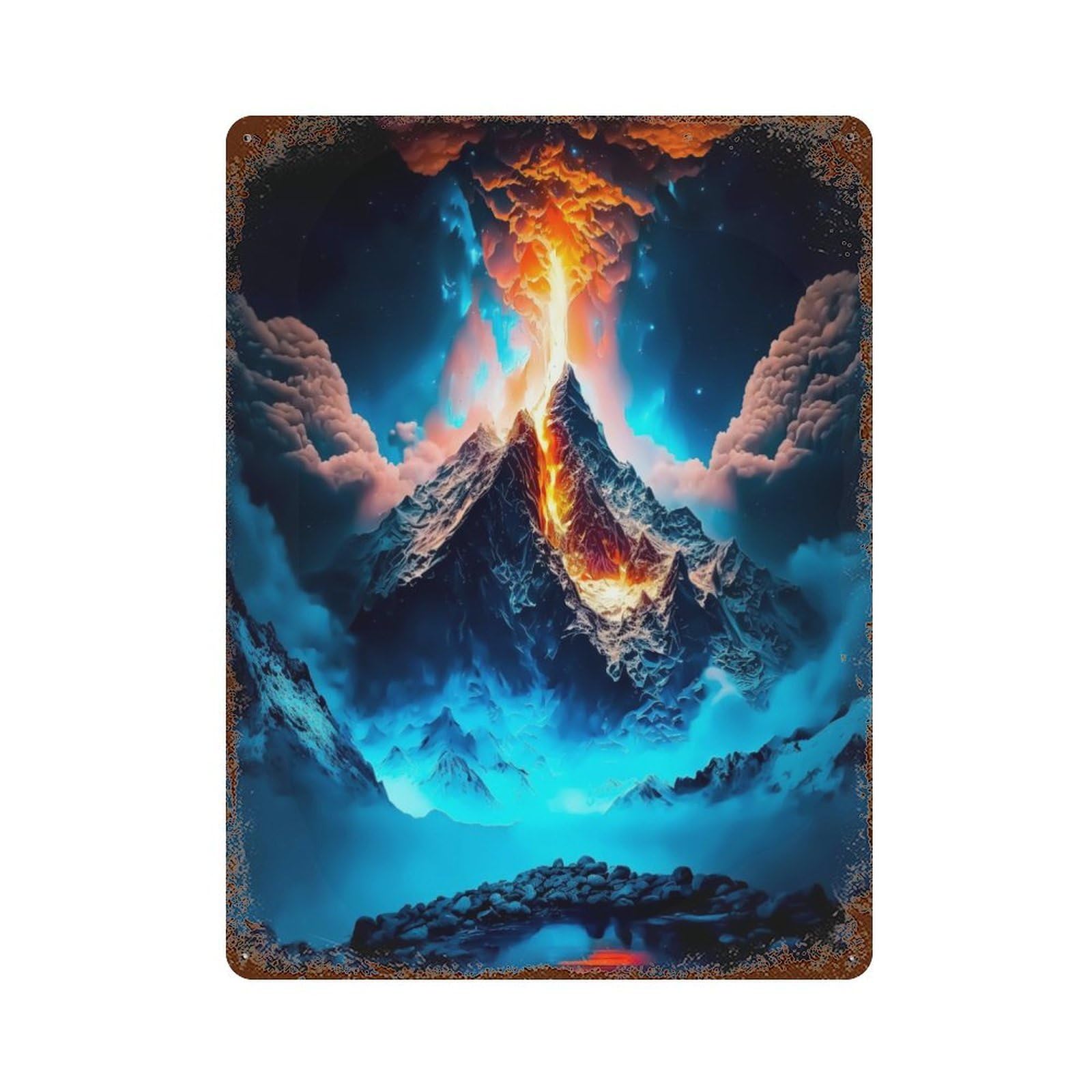 Martian Eruption Retro Metal Sign 15.7"x11.8", for Pub, Kitchen And Man Cave Decor, Industrial Home Decor