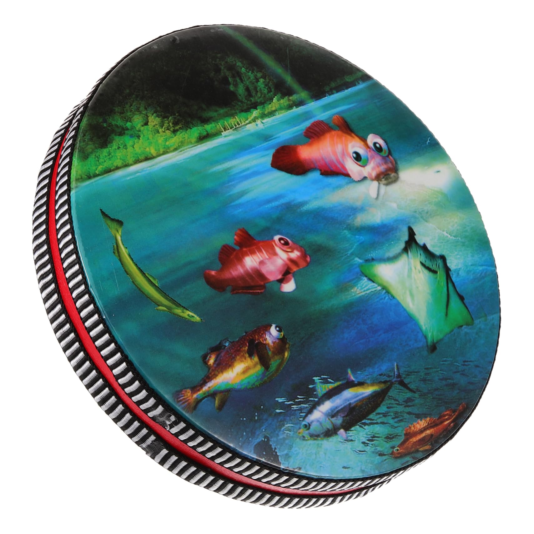 VICASKY Tambour Océanique Éducatif pour Garçon et Filles en Bois Rond Surface Lisse, Facile à Utiliser, Rassemblements Familiaux Pique-niques