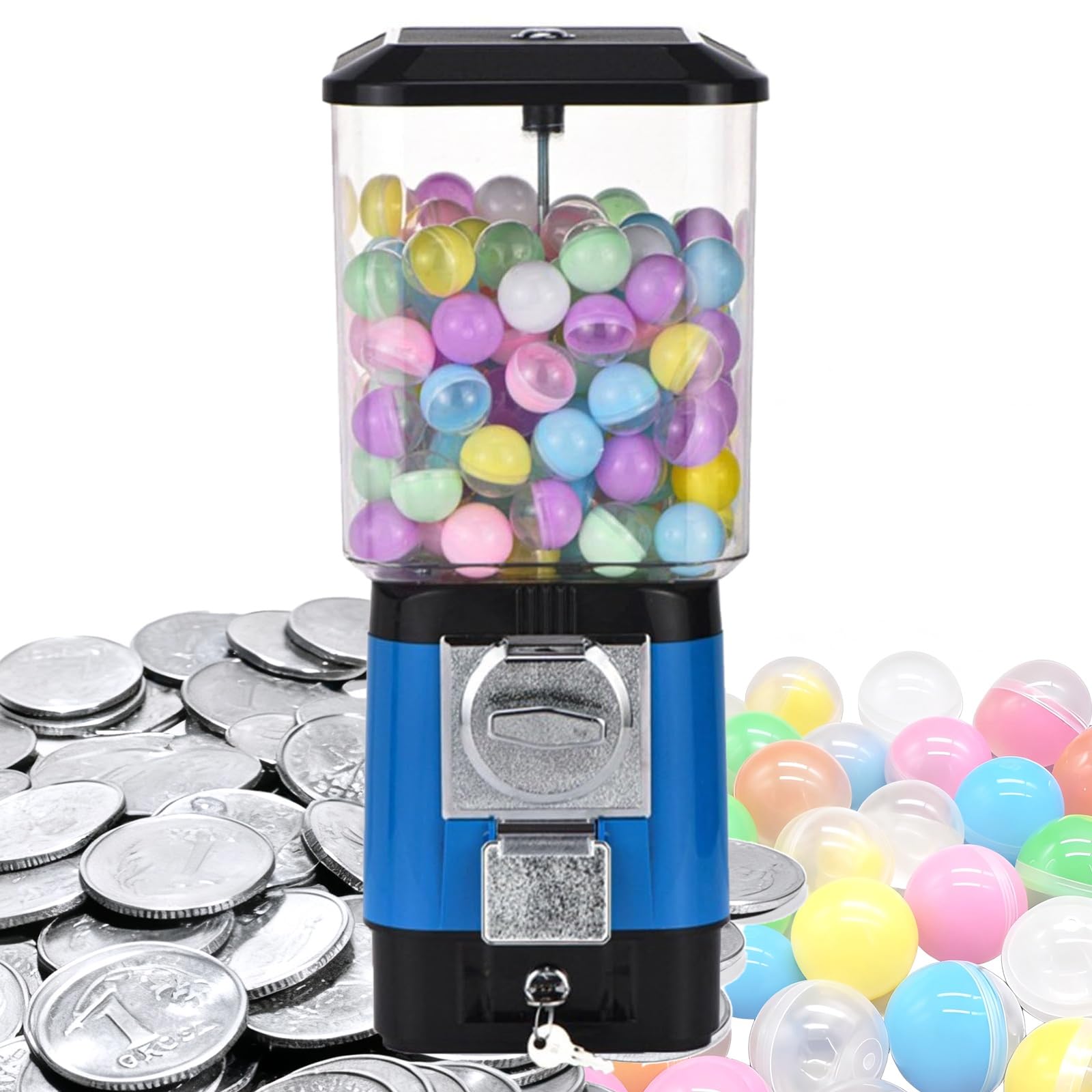 Distributeur automatique de bonbons, tirelire à pièces de monnaie pour capsules jouets et balles rebondissantes, idéal pour un usage domestique ou professionnel, distributeur de friandises amusant