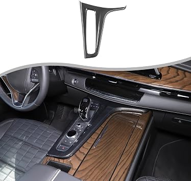 Gear Shift Panel Trim Cover Compatible with Cadillac Escalade 2021-2023, Car Gear Shifter Console Anti-Scratch Panel Frame Decorative Sticker Protection Interior Accessories Carbon Fiber Pattern
