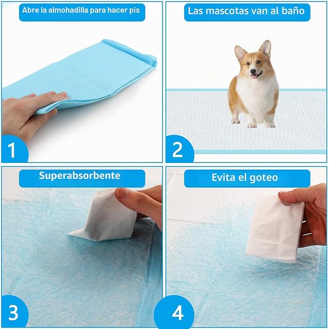 Foto 3 de 7 de Shodiffy Empapadores Perros, 50 Piezas 45 x 60 cm Almohadillas de Adiestramiento de Perros y Cachorros…