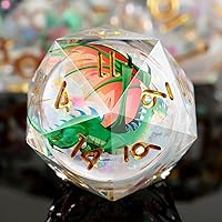 Vista 16 de DNDND Dados de Resina Ojo DND de Borde Afilado Dado de D&D con Estuche de Regalo para Juego de Dungeons and Dragons (Ojo de Dragón Verde)