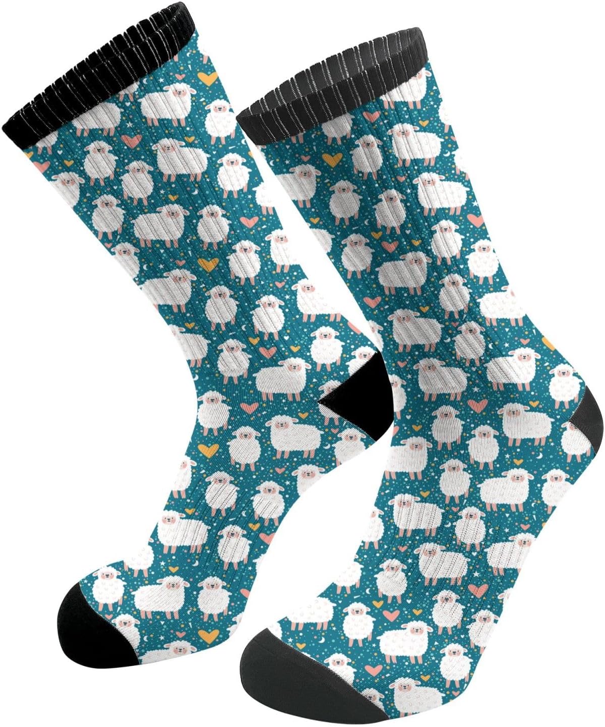 MOLIAN Athletic Crew Cushion Socks Unisex Breathable Mid-Calf Socks for Running Workout