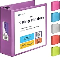 Vista 12 de Carpeta de 3 pulgadas con 3 anillas, color negro, con anillas inclinadas en D de 3 pulgadas, cubierta transparente con 2 bolsillos interiores