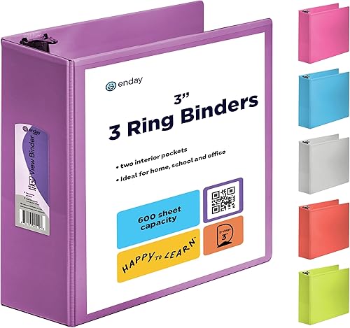 Miniatura 13 de Carpeta de 3 anillos de 2 pulgadas, color rojo, con anillas inclinadas en D de 2 pulgadas, cubierta transparente con 2 bolsillos interiores