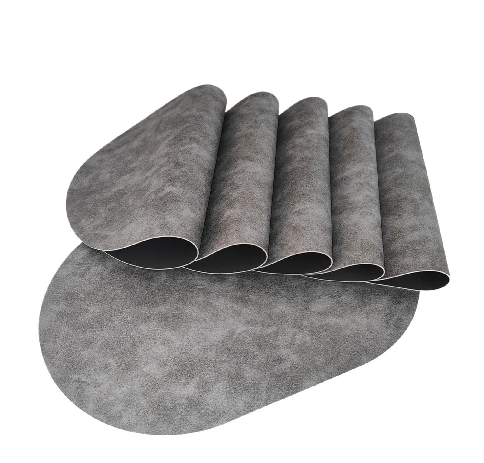 Place Mats Oval Faux Leather Placemats Set of 2