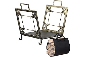 FEED GARDEN 21 Inch Firewood Rack, Weather Resistant Portable Canvas Log Carrier
