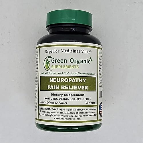 Green Organic Supplements Neuropatía, daño nervioso, neuralgia del trigémino (paquete de 3)