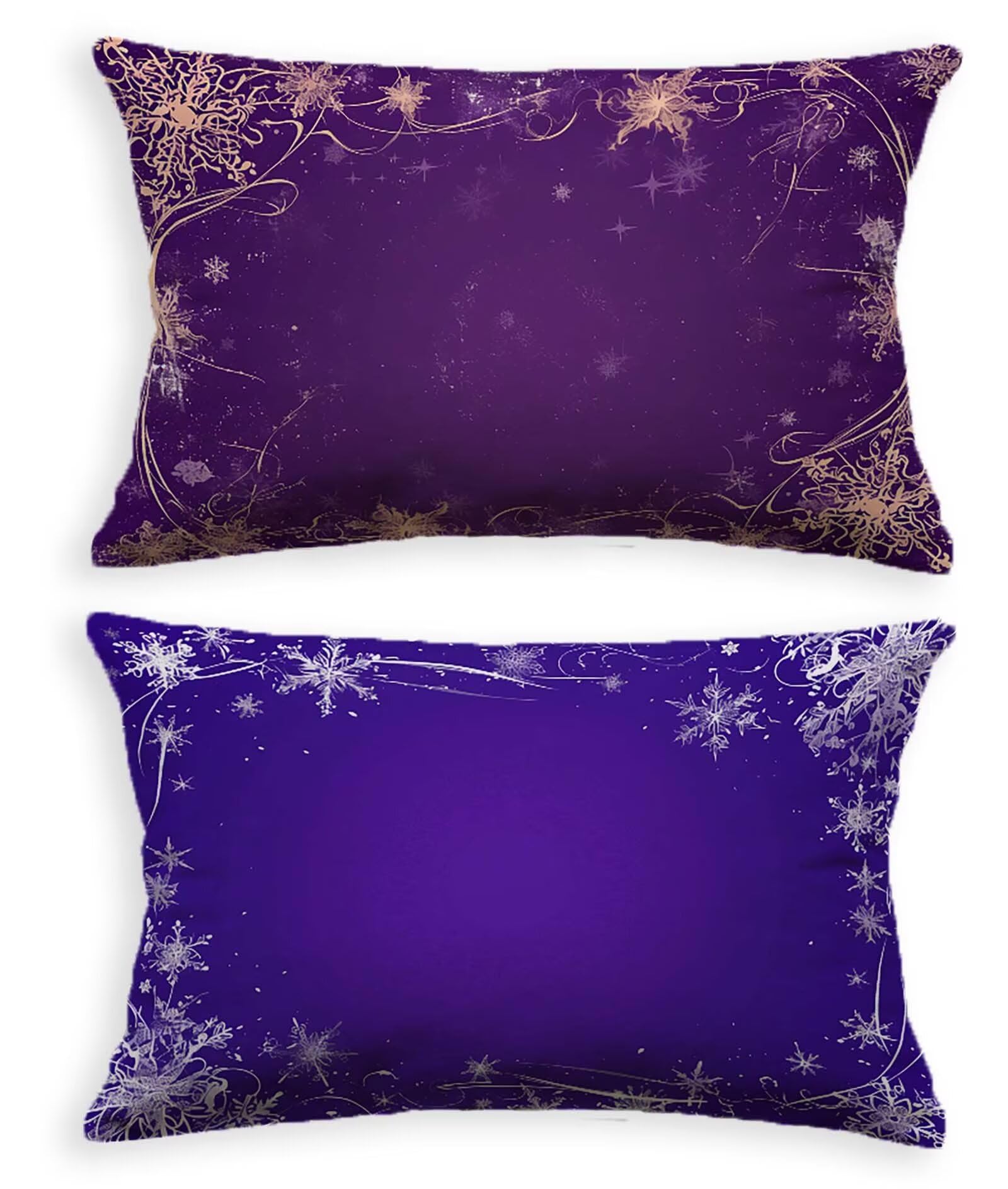 Housse de coussin Noël 70x90 velours violet pour décorer le canapé du salon