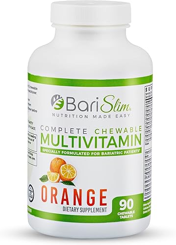 BariSlim Comprimidos multivitamínicos bariátricos masticables completos 45 mg de hierro vitamina bariátrica y suplemento para cirugía postbariátrica