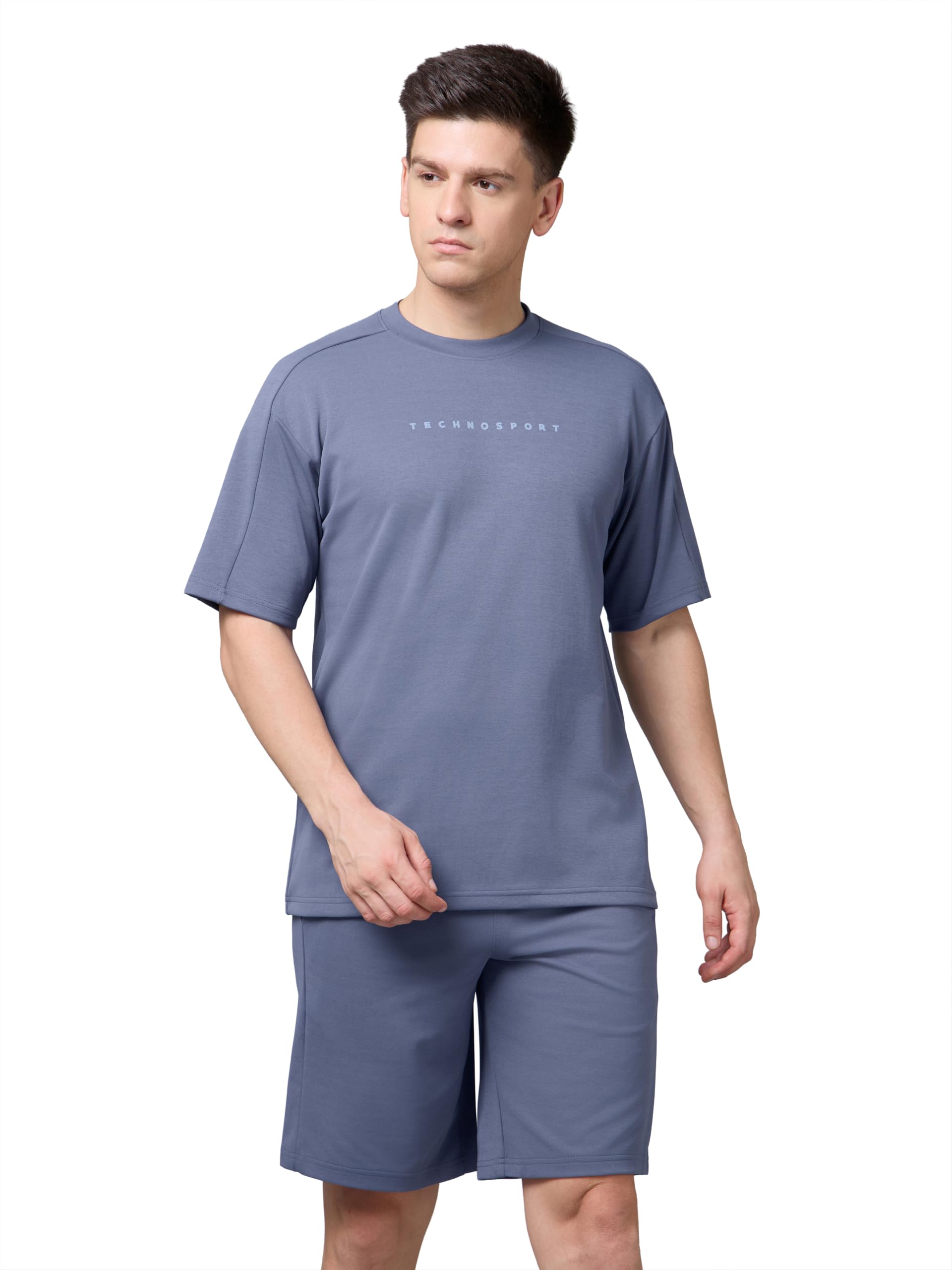 technosport Men's Oversized T-Shirt and Shorts Co-ord Set, Relaxed Fit, Lightweight Breathable Active and Casual Wear-picture-20