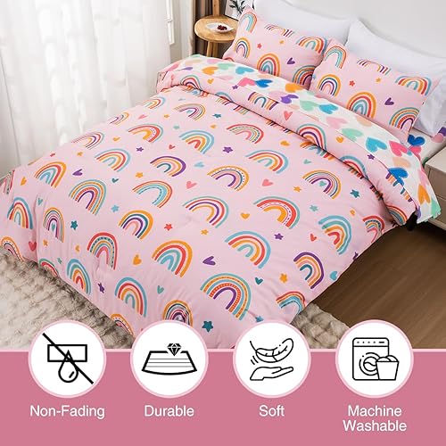 Miniatura 2 de Holawakaka Tie Dye Constellation Print Ombre Comforter Set Twin Size Girls Boys Gradient Galaxy Bedding Set (Red, Twin)