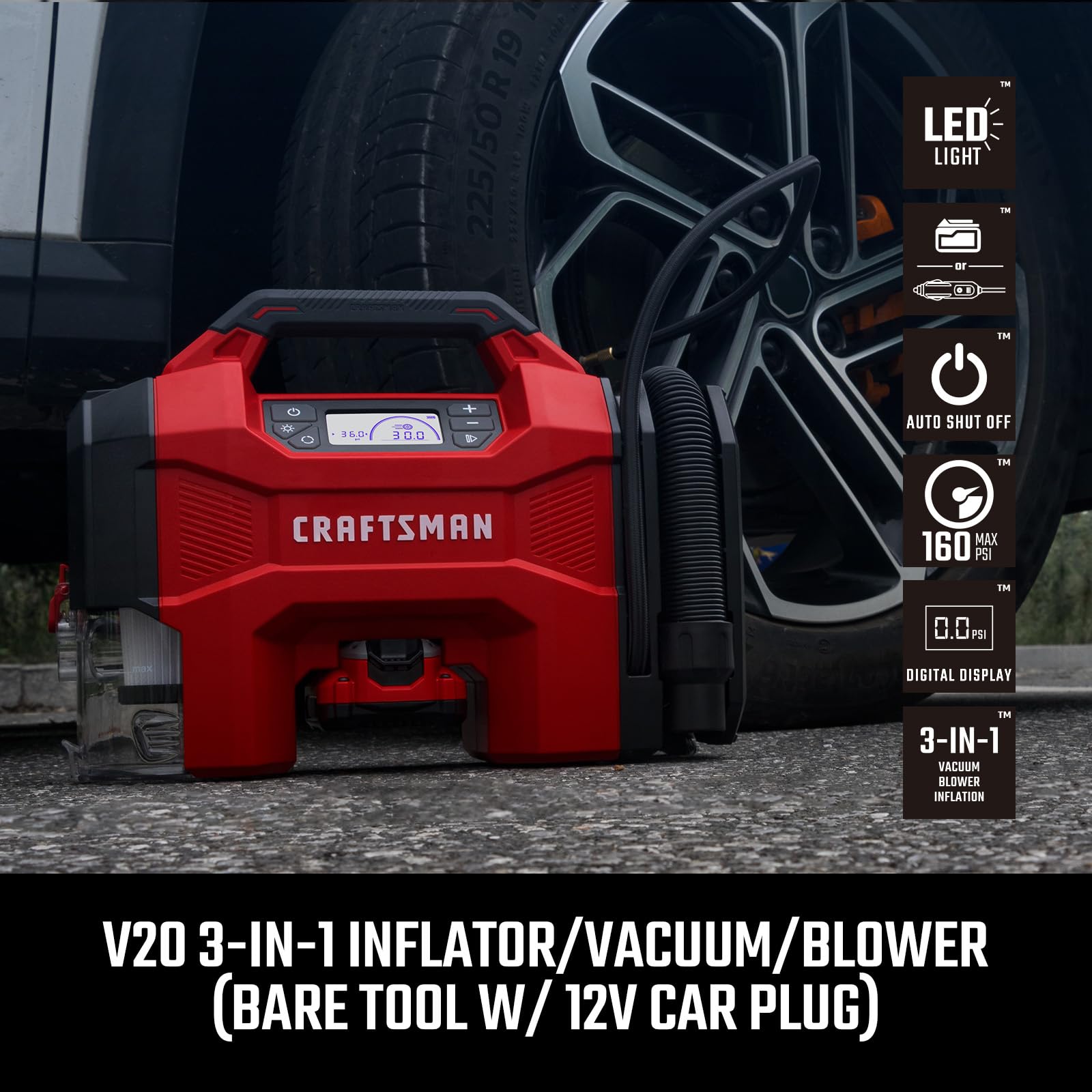 CRAFTSMAN 3-in-1 Inflator Vacuum Blower -2