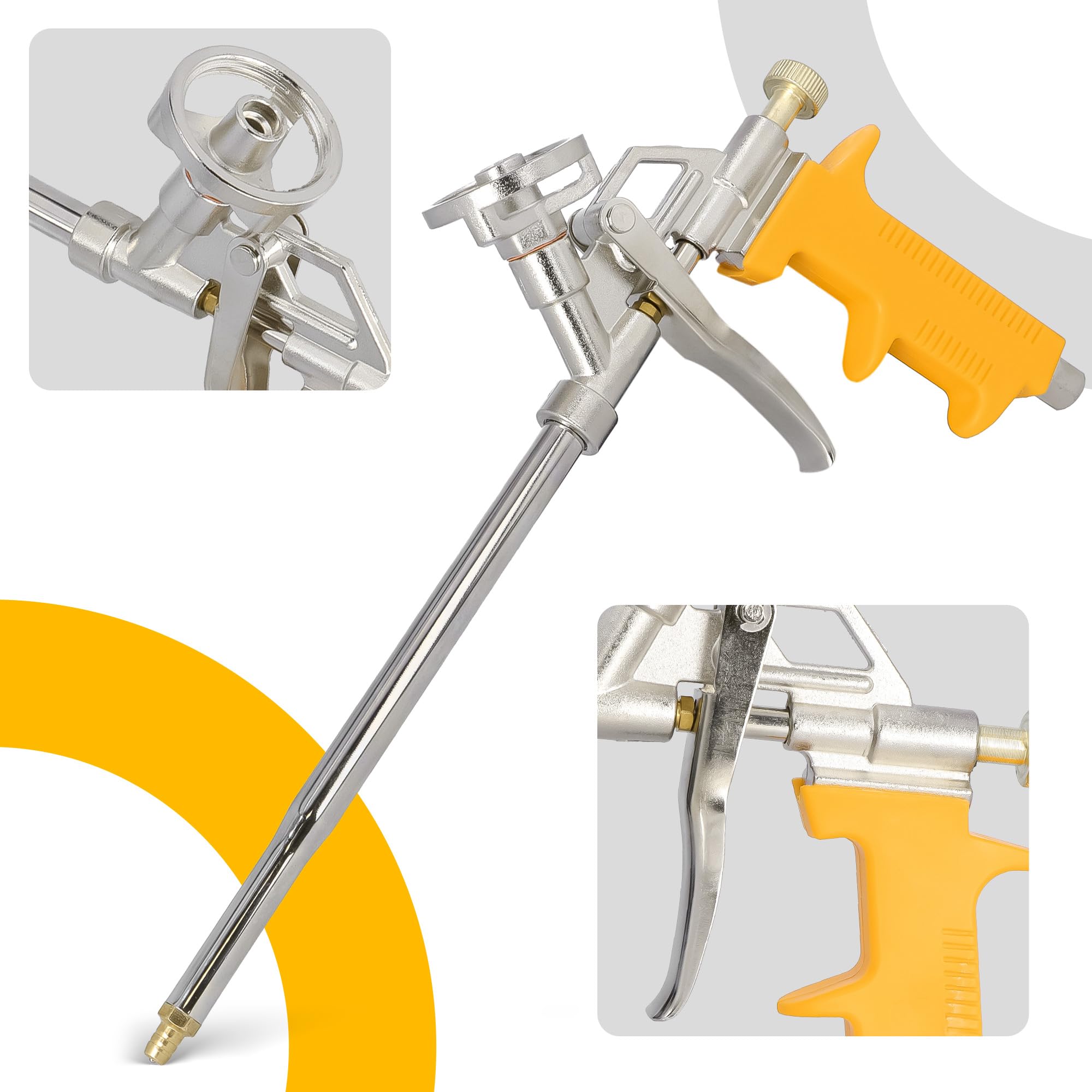 Pistola Schiuma Poliuretanica Strumento Professionale Applicazione Precisa Lavori Montaggio Costruzione Massimo Controllo Impugnatura Ergonomica