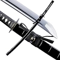 Vista 9 de Espada Katana Japonesa Samurai Hecha a Mano con Saya de Madera de Rayskin Dura, Puede Cortar Bambú