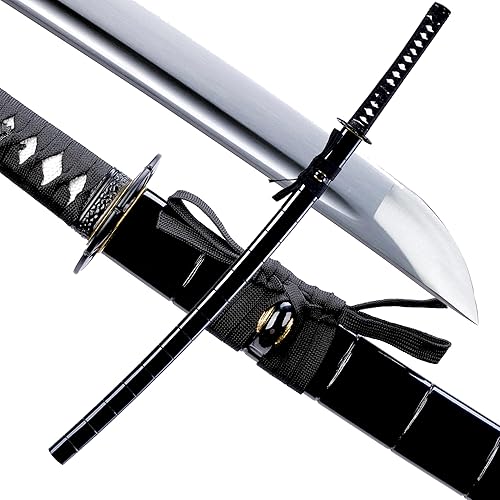 Miniatura 9 de Espada Katana Japonesa Samurai Hecha a Mano con Saya de Madera de Rayskin Dura, Puede Cortar Bambú