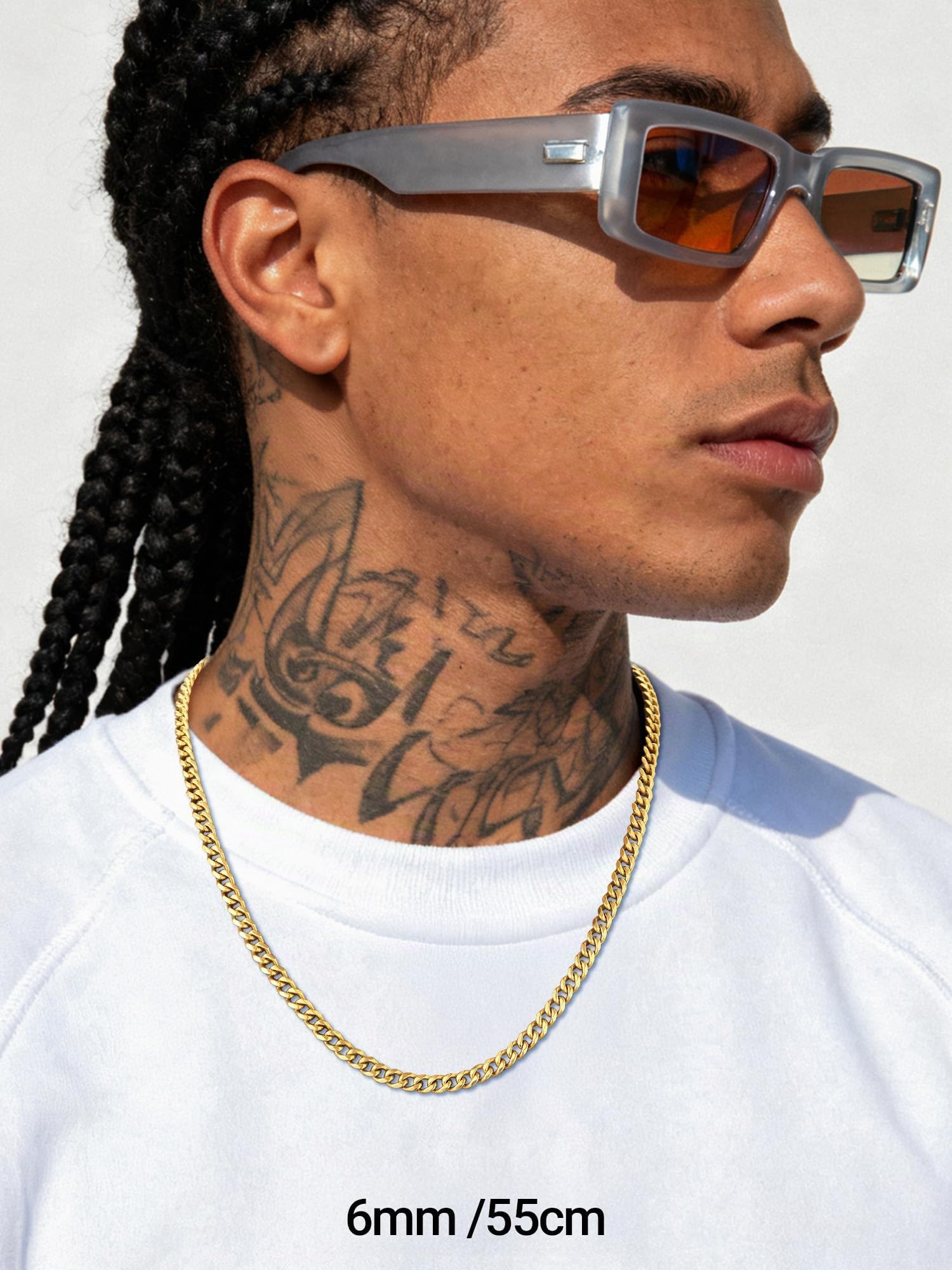 PROSTEEL Collana Argento Uomo， Catena Cubana Miami, 6/9/12MM Larghezza Collane Uomo Acciaio Inox, Impermeabile, Regalo Compleanno, 45-75CM, Punk Hiphop