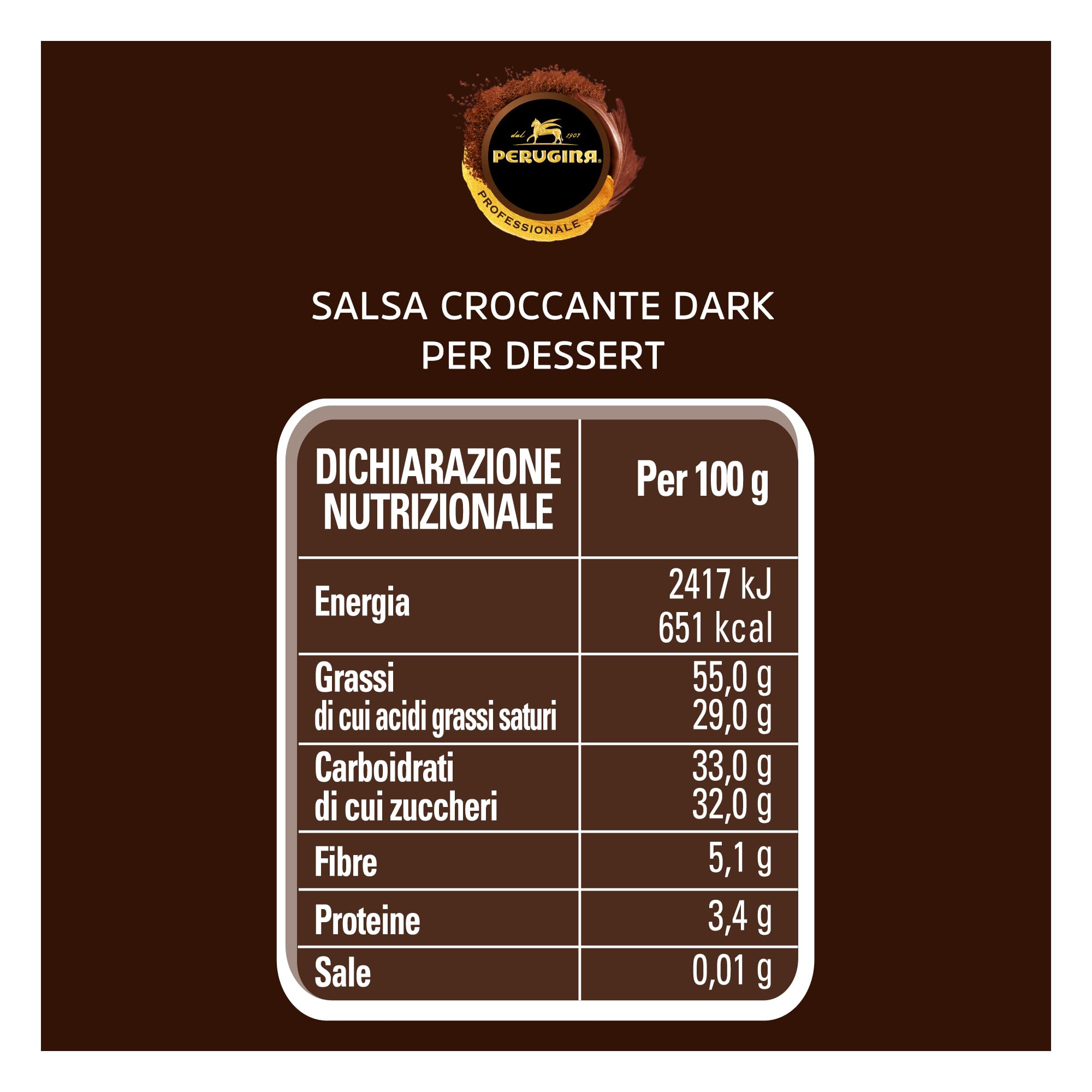 PERUGINA PROFESSIONALE Salsa Croccante Dark, Bottiglia 950g