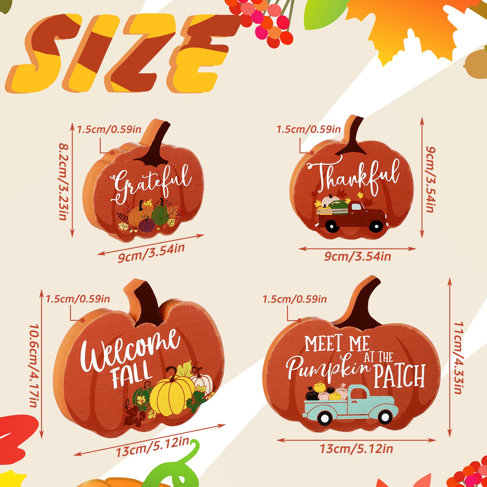 Fall Tiered Tray Decor - Pumpkin Thanksgiving Signs -2 Fall Tiered Tray Decor - Pumpkin Thanksgiving Signs -2