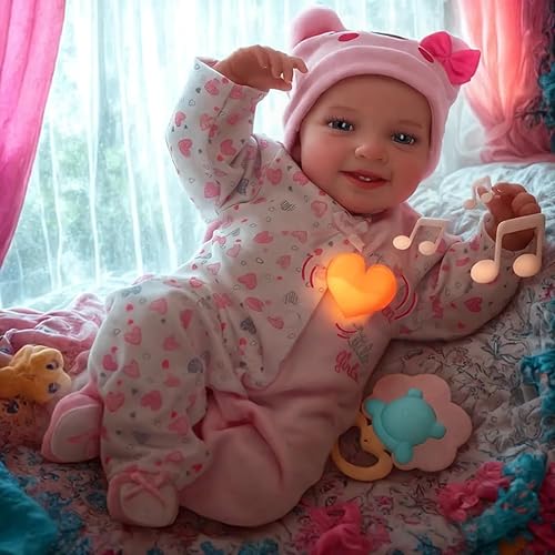 Miniatura 1 de BABESIDE Muñecas de bebé Reborn con latido del corazón, coos y respiración  Leen, 20 pulgadas Sweet Smile Realistic-Muñecas de bebé recién nacido,