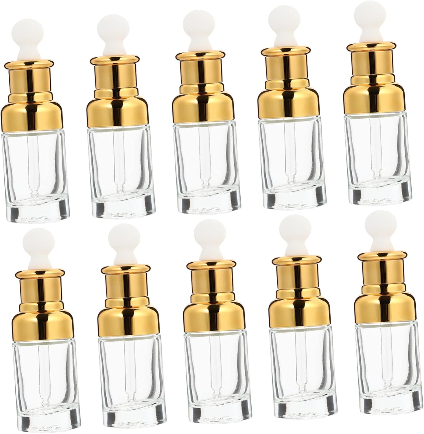 DOITOOL 10pcs Glass Dropper Bottles Leak Liquid Containers for Cosmetics and Reagents Convenient and Easy to Use