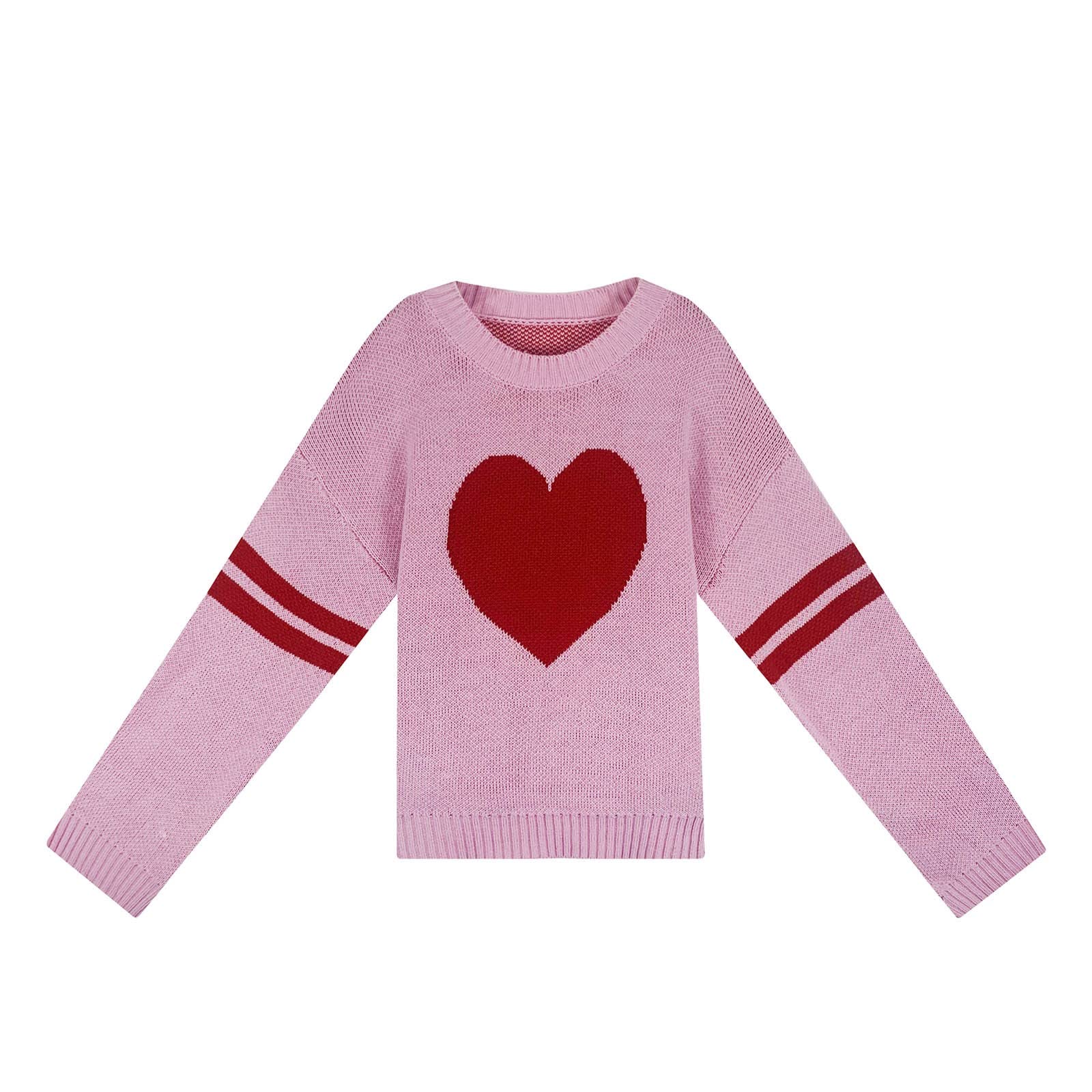 Maglione da donna con scollo rotondo, a maniche lunghe, lavorato a maglia