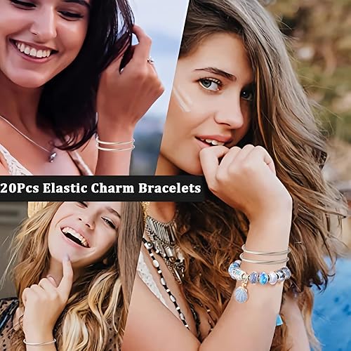 Miniatura 3 de 20 pulseras con dije de serpiente, pulseras elásticas expandibles, de acero inoxidable, pulsera de serpiente plateada para mujer, suministros de