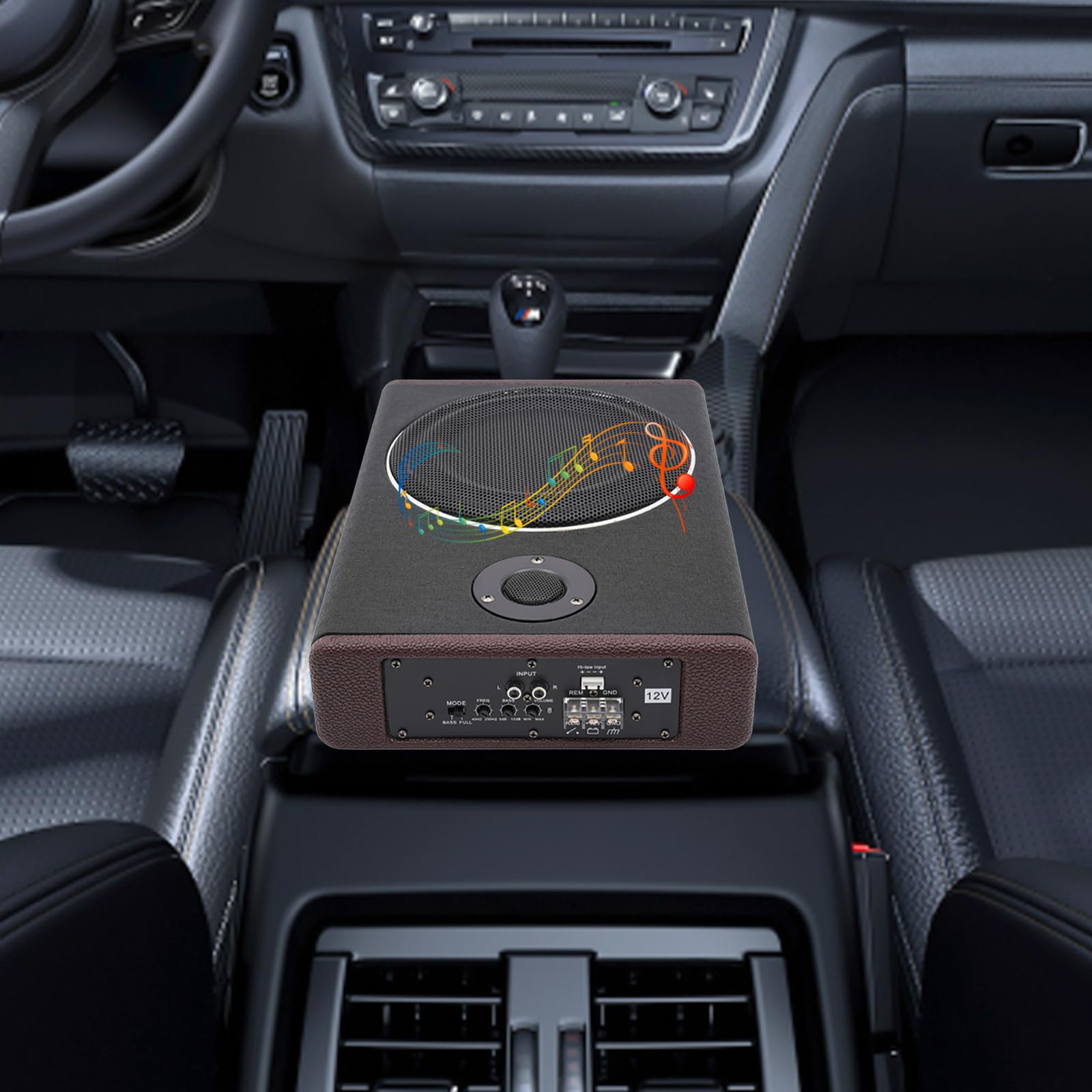 Radio samochodowe 12 V 600 W Subwoofer Stereo czarny subwoofer aktywny 36,5 x 26 x 6,8 cm Car Audio do montażu w różnych pojazdach