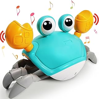 Crawling Crab Baby Toy, Sensing Crawling Crab, Cute Dancing Crab Toy,Tummy Time Toys, Crab Toy with Music and Led Light Up for Kids