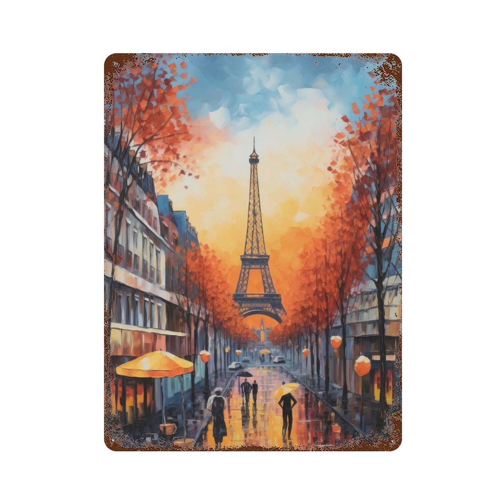 Paris Decorative Tin Sign 15.7"x11.8", Ideal for Garage, Bar And Workshop Decor