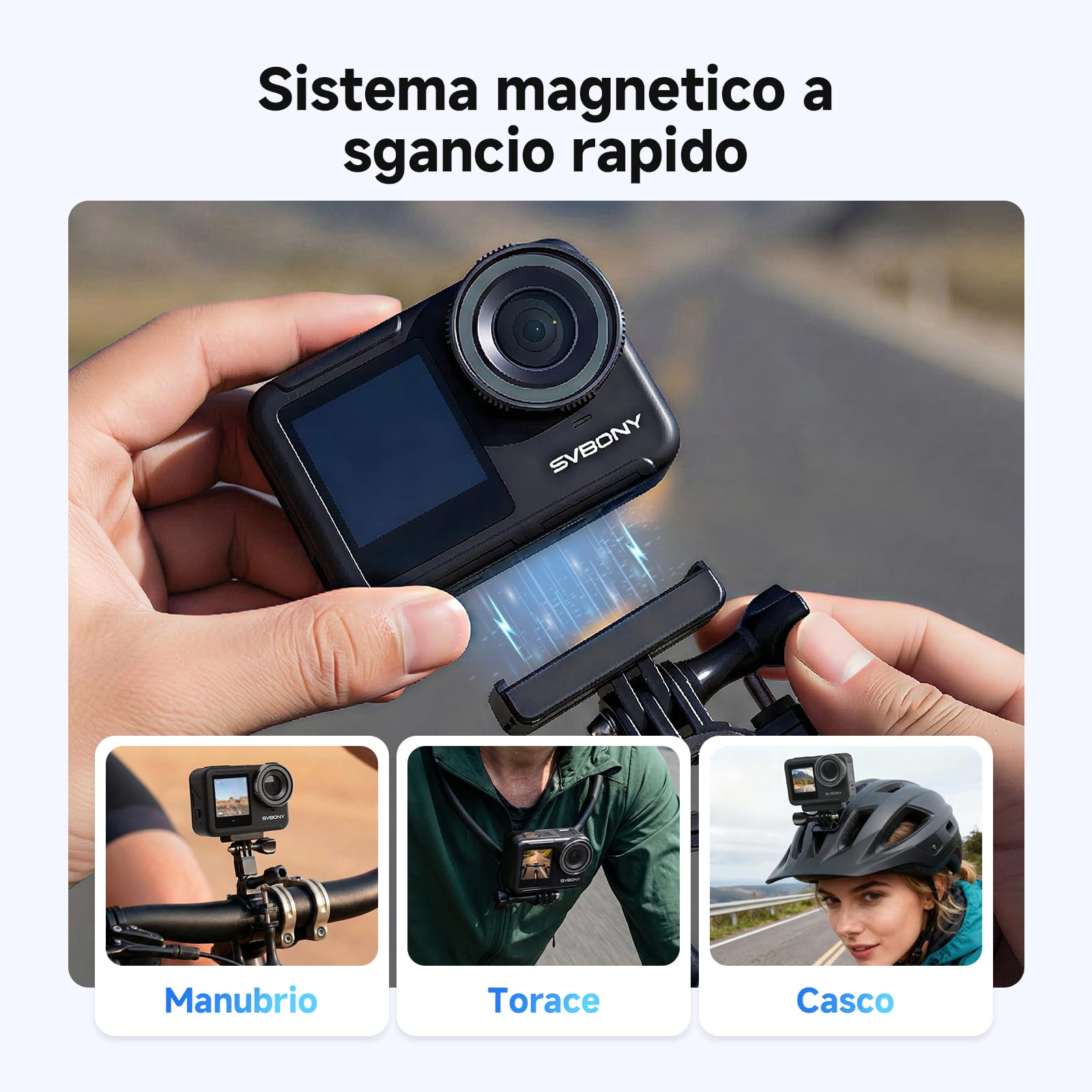 SVBONY SVGo3 4K 60FPS Fotocamera Subacquea con Scheda 128GB | Attacco Magnetico Rapido, 12m Impermeabile Senza Custodia, EIS 2.0, 2x1800mAh Batterie & Accessori